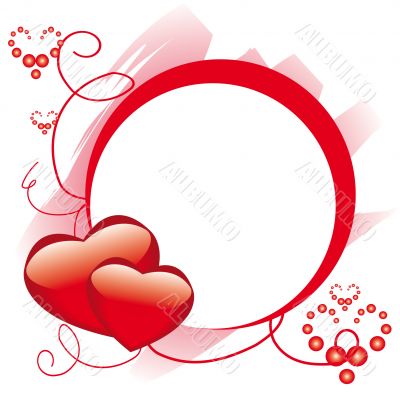 Circle frame with hearts