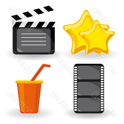 Four color movie icons