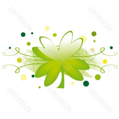 Grunge element with clover leaf