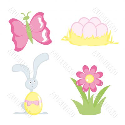 Cartoon icons for Easter design