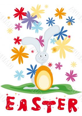 Card for Easter with  rabbit