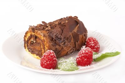 Miniature chocolate swiss roll
