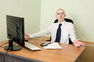 Manager on a workplace