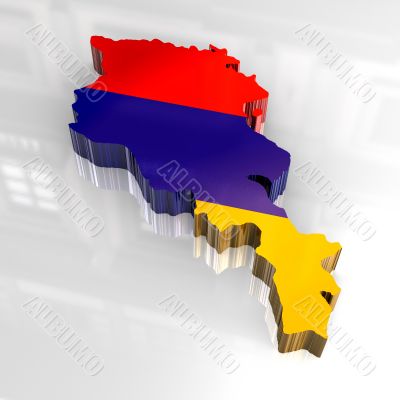 3d flag map of Armenia - 3d made