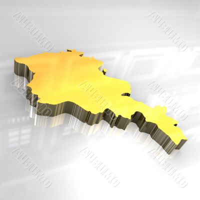 3d flag map of Armenia - 3d made