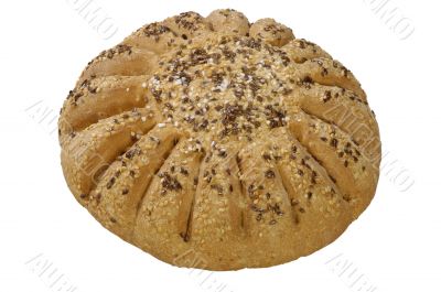 isolated bread with grains