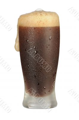Cold black beer glass