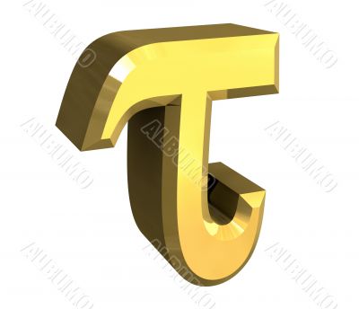 tau symbol in gold - 3d made