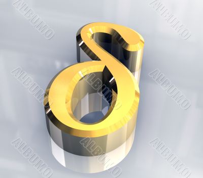 delta symbol in gold - 3d made