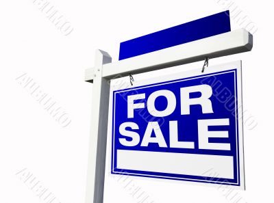 For Sale Real Estate Sign on White