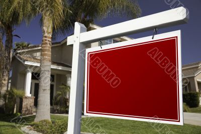 Blank Real Estate Sign and House