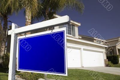 Blank Real Estate Sign and House