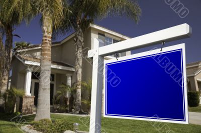 Blank Real Estate Sign and House