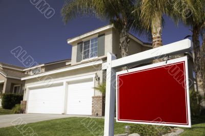 Blank Real Estate Sign and House