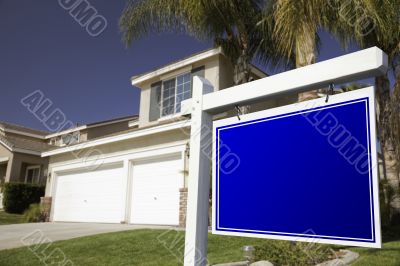 Blank Real Estate Sign and House