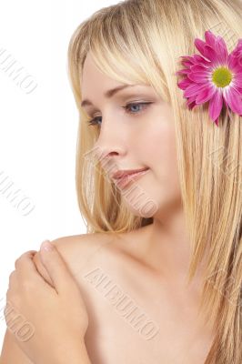 Portrait of beautiful blonde woman