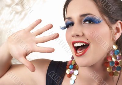 Portrait of beautiful brunette woman
