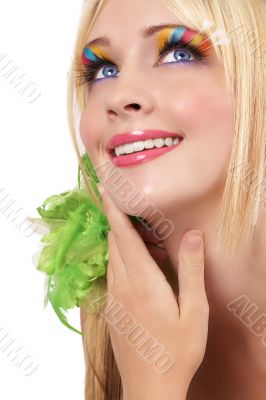 Portrait of beautiful blonde woman