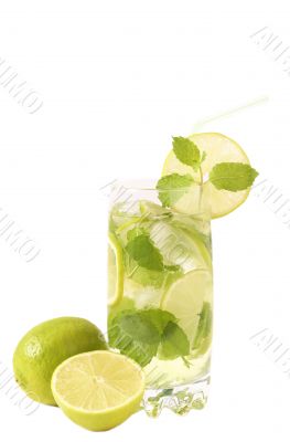 Mojito cocktail on white background