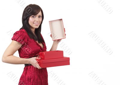 Portrait of beautiful brunette woman