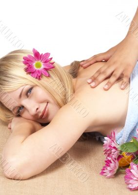 Portrait of beautiful blonde woman