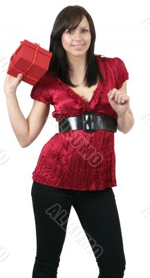 Portrait of beautiful brunette woman