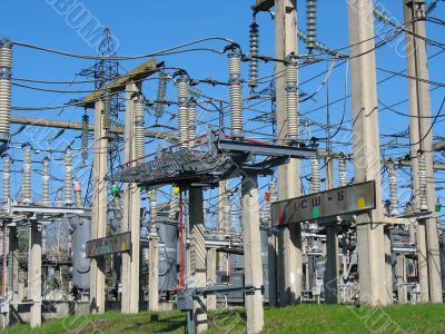 High voltage electric converter wire equipment at a power plant