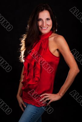 Red blouse