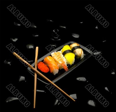 assorted sushi plate