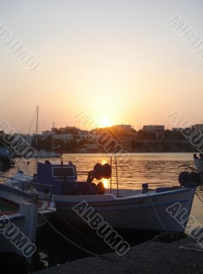 Sunset in Souvala port