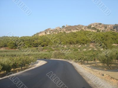 Turning road near mounting