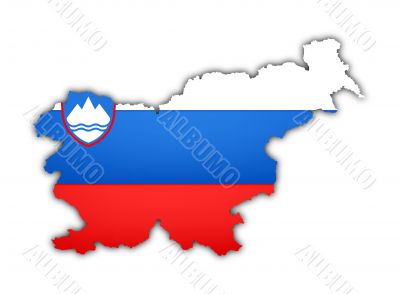 flag and map of slovenia