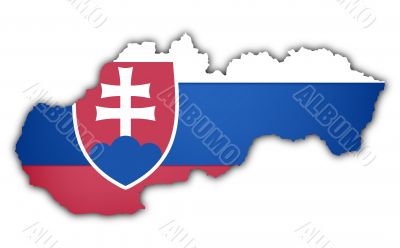 flag and map of slovakia