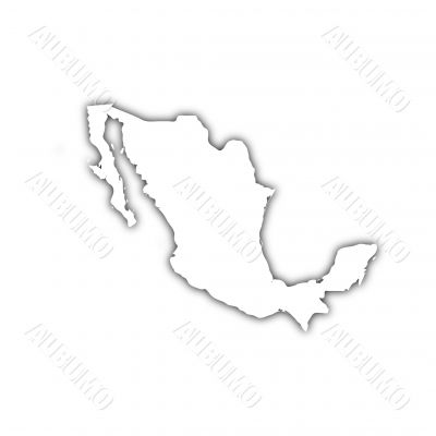 map of mexico with shadow