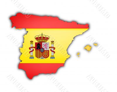 flag and map of Spain on white background