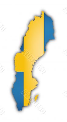 flag and map of sweden