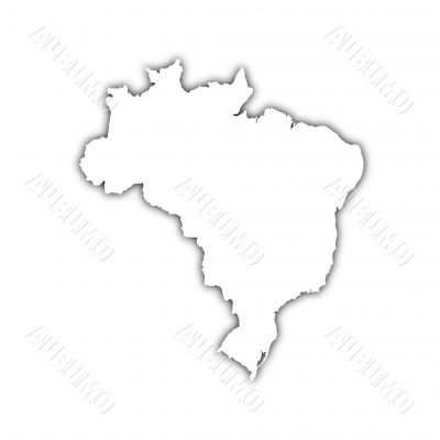 map of brazil with shadow