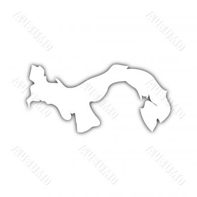 map of panama with shadow
