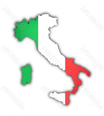 flag and map of italy