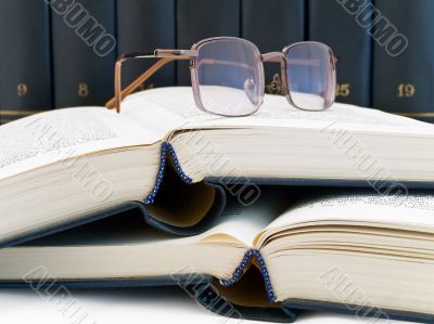 books and glasses