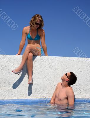 Couple by the pool