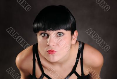 portrait of moman on dark background
