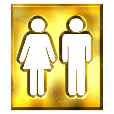 3D Golden Unisex Sign