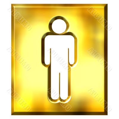 3D Golden Male Sign