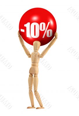 holding a 10% discount sign