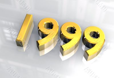 year 1999 in gold 3d