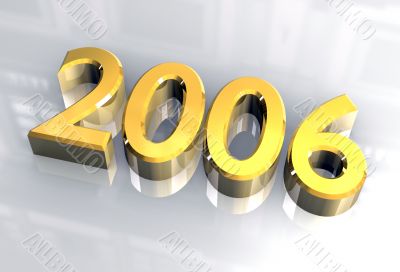year 2006 in gold 3d