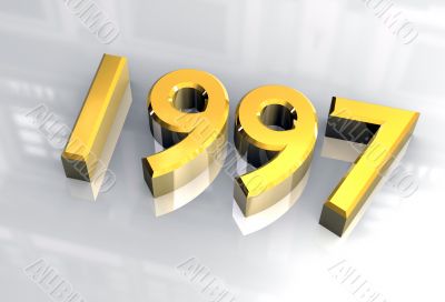 year 1997 in gold 3d