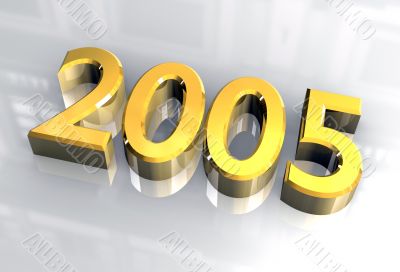 year 2001 in gold 3d