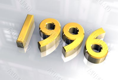 year 1996 in gold 3d